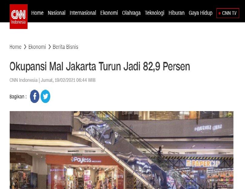 Okupansi Mal Jakarta Turun Jadi 82,9 Persen | KF Map – Digital Map for Property and Infrastructure in Indonesia